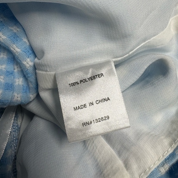 NWT REVOLVE SUPERDOWN Remi Puff Sleeve Top Light Blue Gingham S - Picture 9 of 9